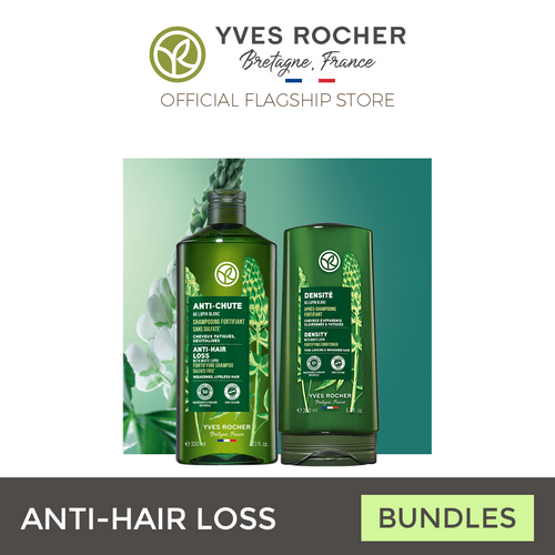 Anti Hair Loss Shampoo + Conditioner Bundle for Hair Growth and Anti Hair Fall by YVES ROCHER Hair Care Bestseller (New Packaging)