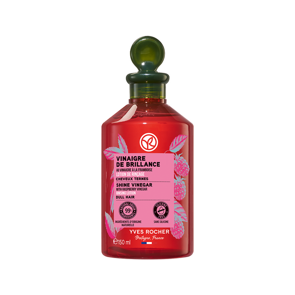 Raspberry Rinsing Vinegar 150ml for Dull Hair by YVES ROCHER Hair Care Bestseller (New Packaging)