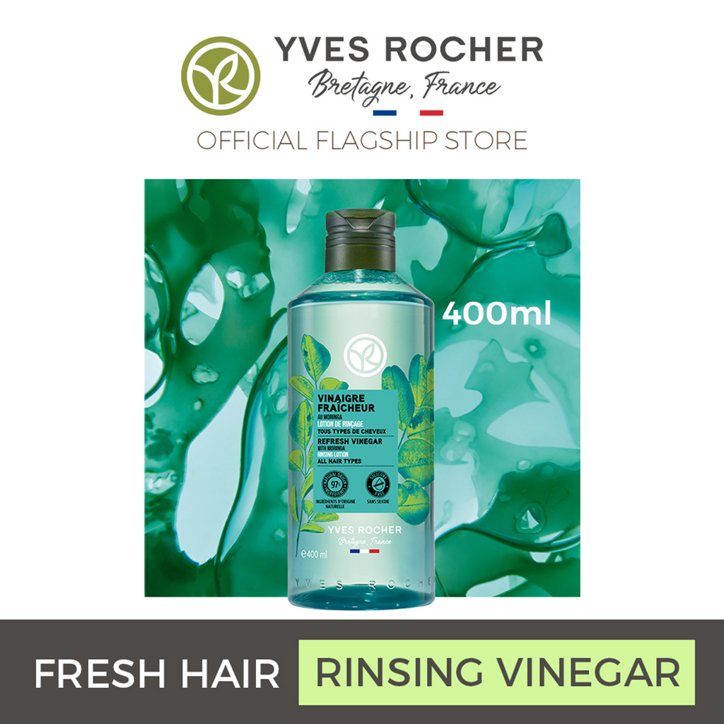 Refresh Rinsing Vinegar for Dull Hair by YVES ROCHER Original 400ml On SALE Hair Care (New Packaging)
