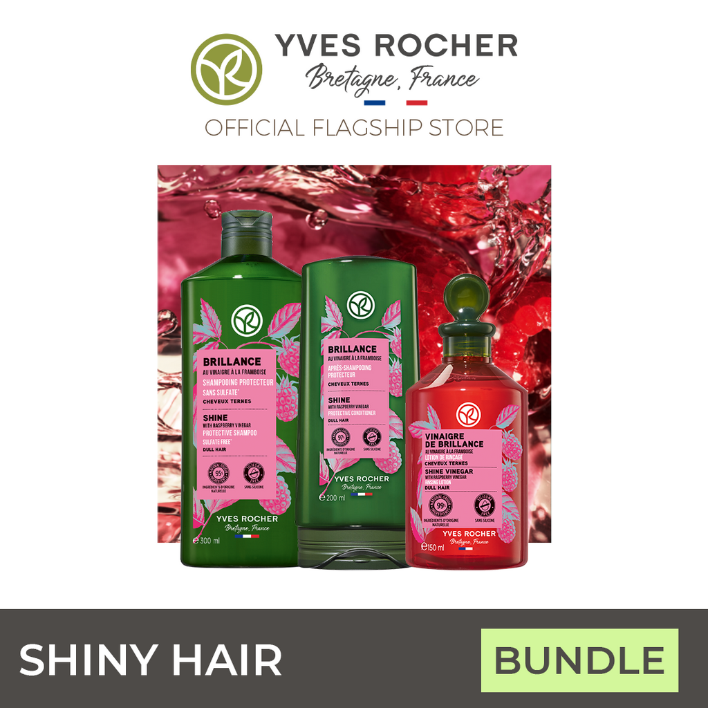 Shine Protective Complete Hair Bundle for Colored and Dull Hair by YVES ROCHER (New Packaging)