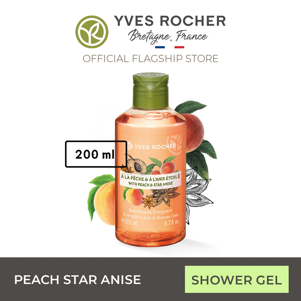 Yves Rocher Peach Star Anise Body Wash Shower Gel 200ml