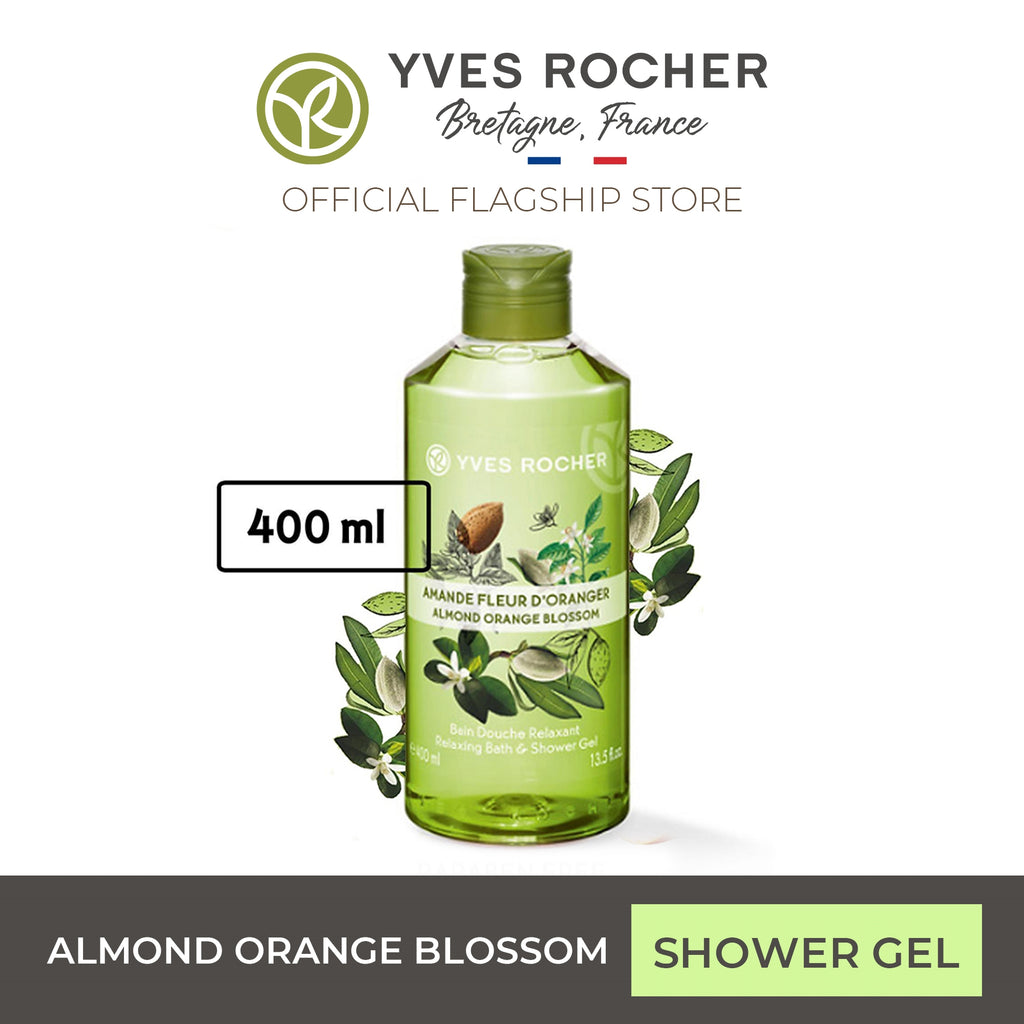 Yves Rocher Almond Orange Blossom Body Wash Relaxing Shower Gel 400ml - Les Plaisirs Nature