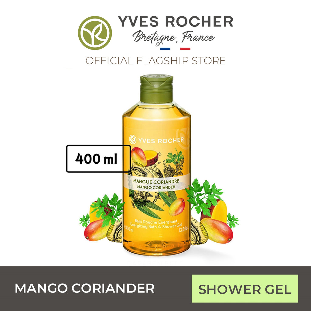 Yves Rocher Mango Coriander Body Wash Energizing Shower Gel 400ml
