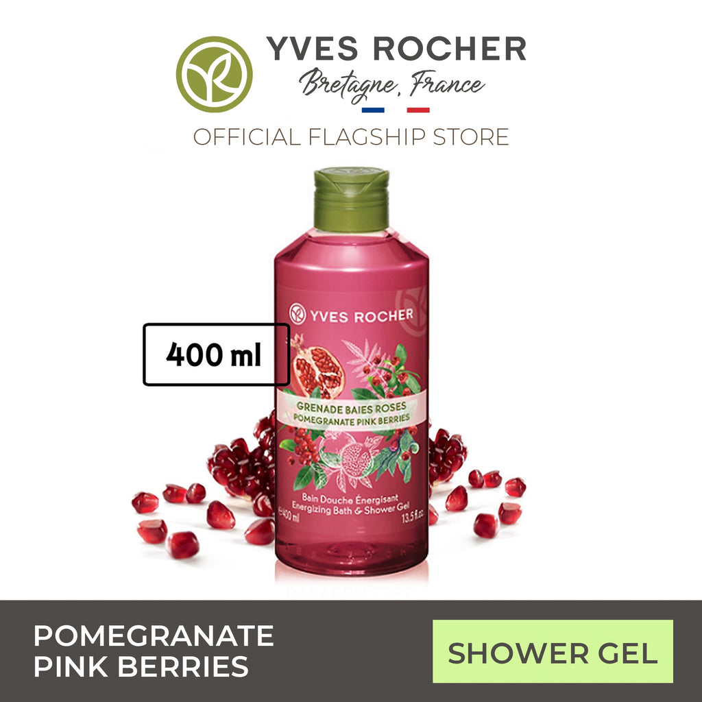 Yves Rocher Pomegranate Pink Berries Body Wash Shower Gel 400ml - Les Plaisir Nature