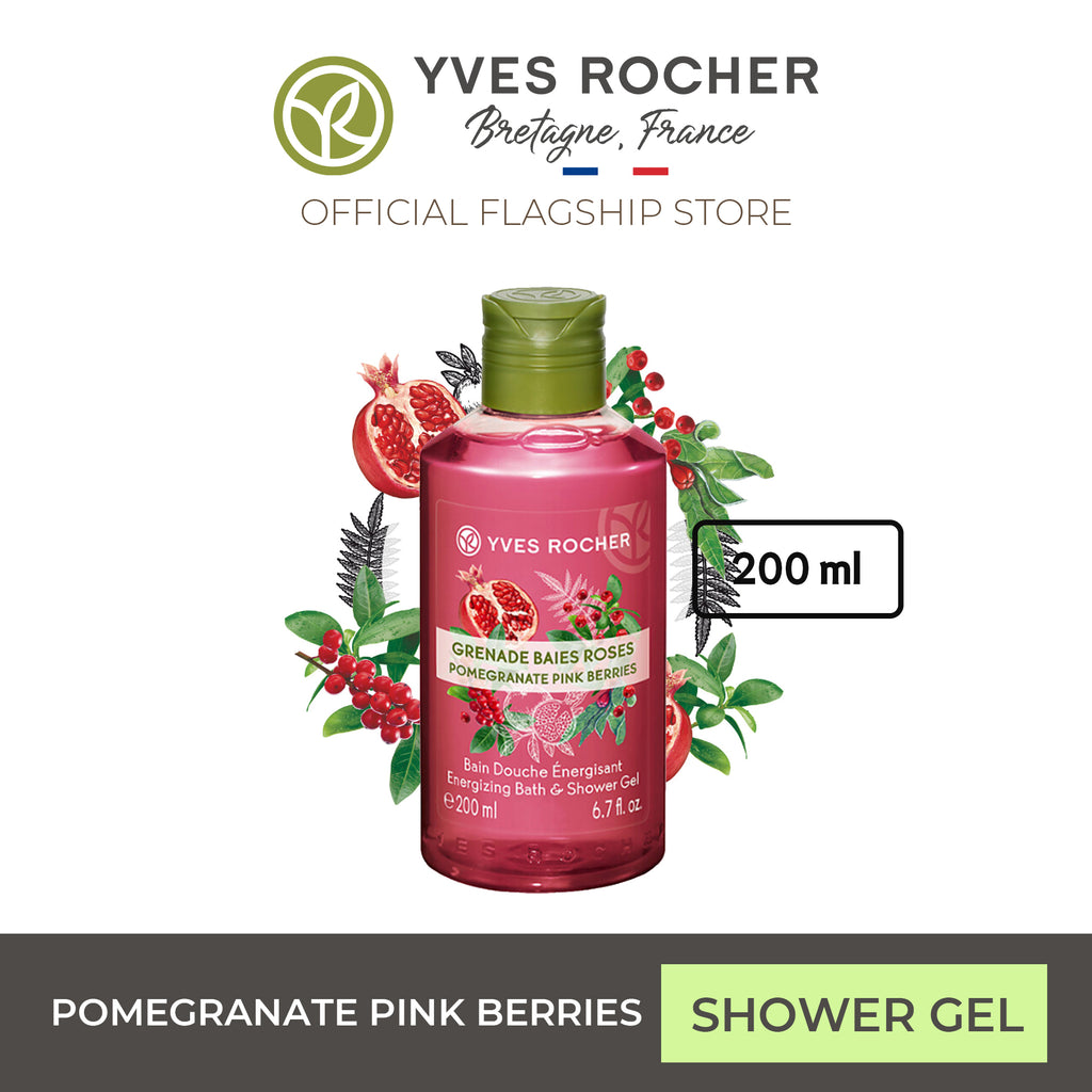 Yves Rocher Pomegranate Pink Berries Body Wash Shower Gel 200ml - Les Plaisir Nature