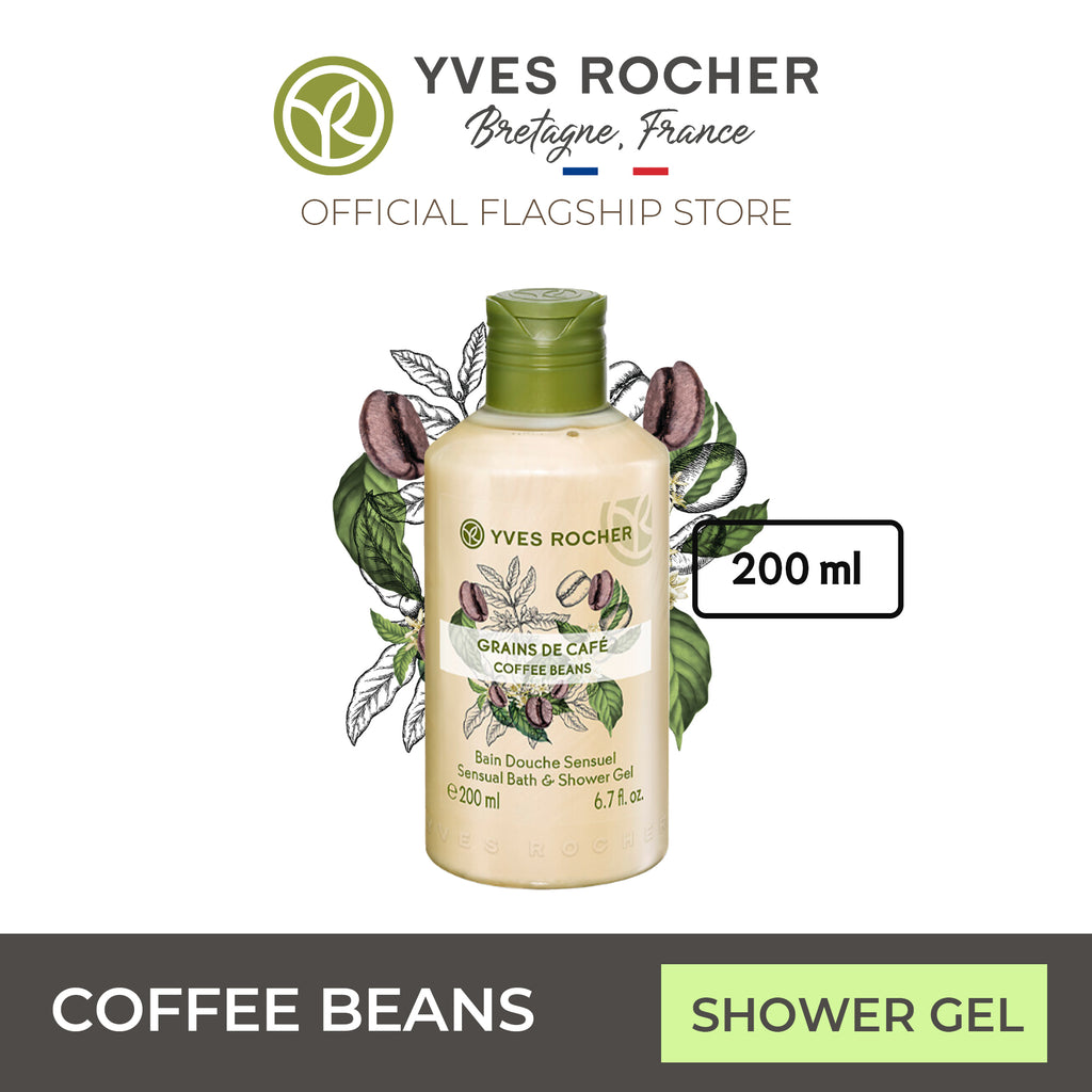 Yves Rocher Coffee Beans Body Wash Sensual Shower Gel 200ml - Les Plaisirs Nature