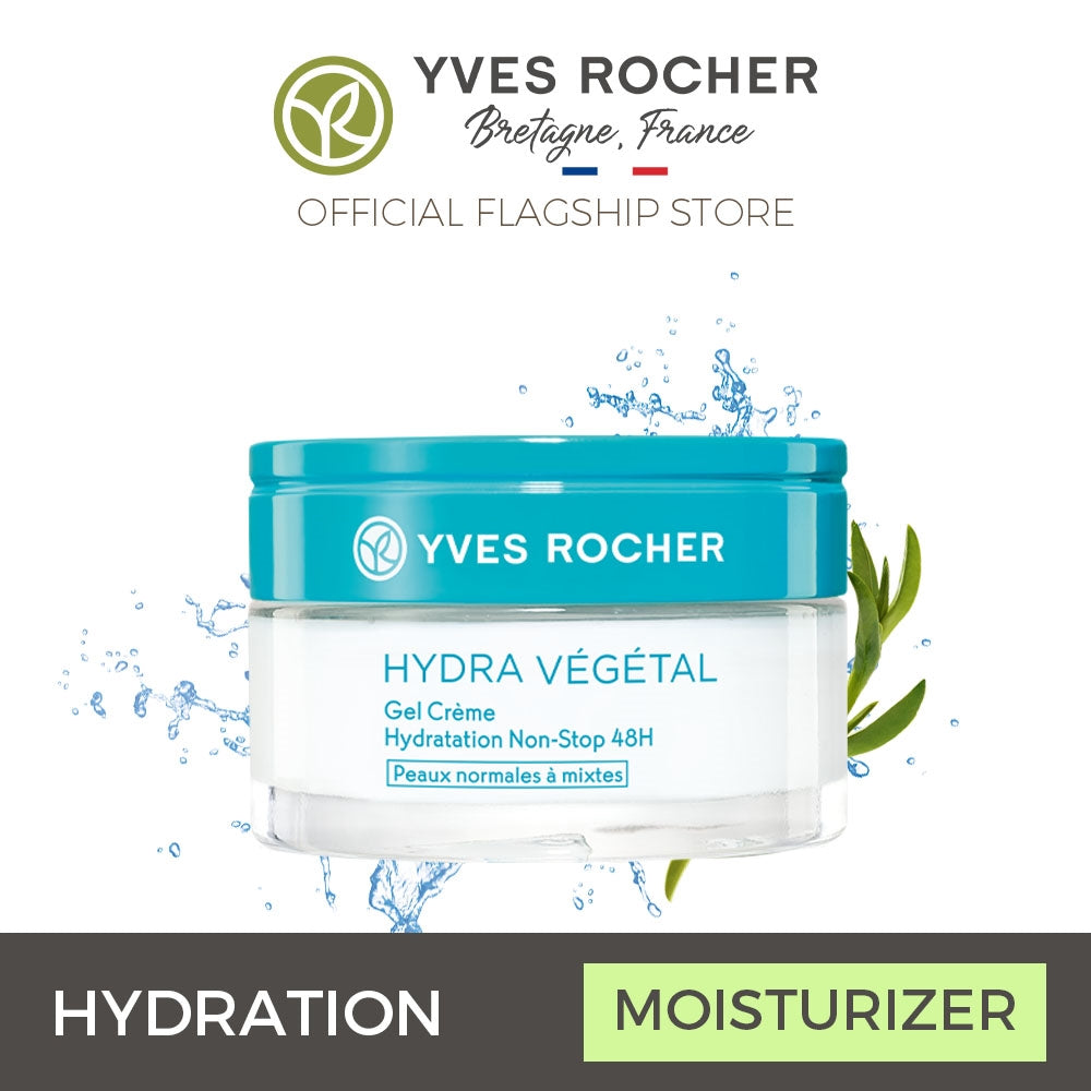 Yves Rocher Moisturizing Day and Night Moisturizer Gel Face Cream for Dry Skin 50ml - Hydra Végétal