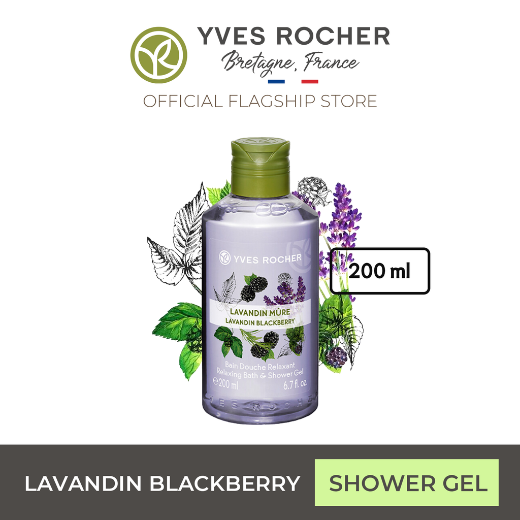 Yves Rocher Lavender Blackberry Body Wash Relaxing Shower Gel 200ml