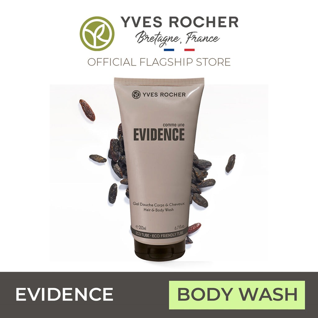 Yves Rocher Homme Perfume Body Wash Hair & Body Shampoo 200ml - Comme Une Evidence