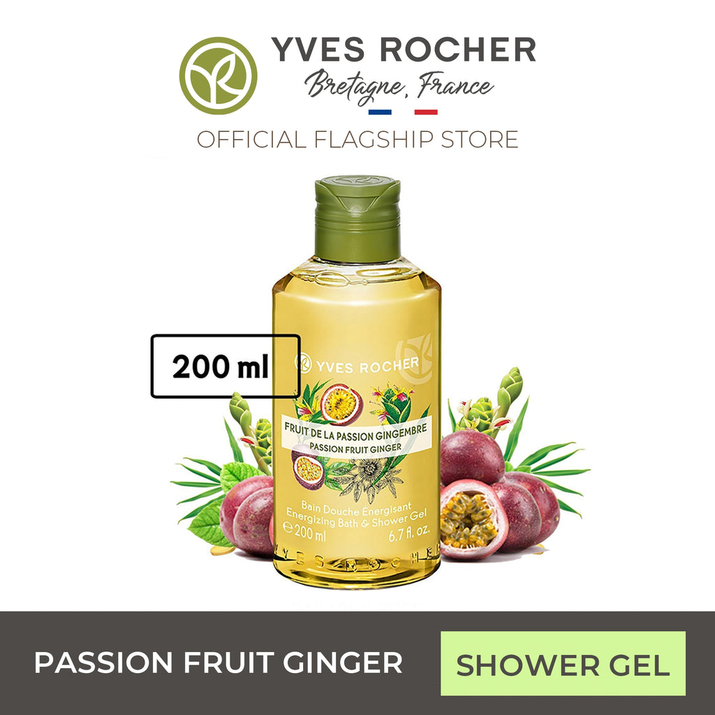 Yves Rocher Passionfruit Ginger Body Wash Shower Gel 200ml - Les Plaisirs Nature