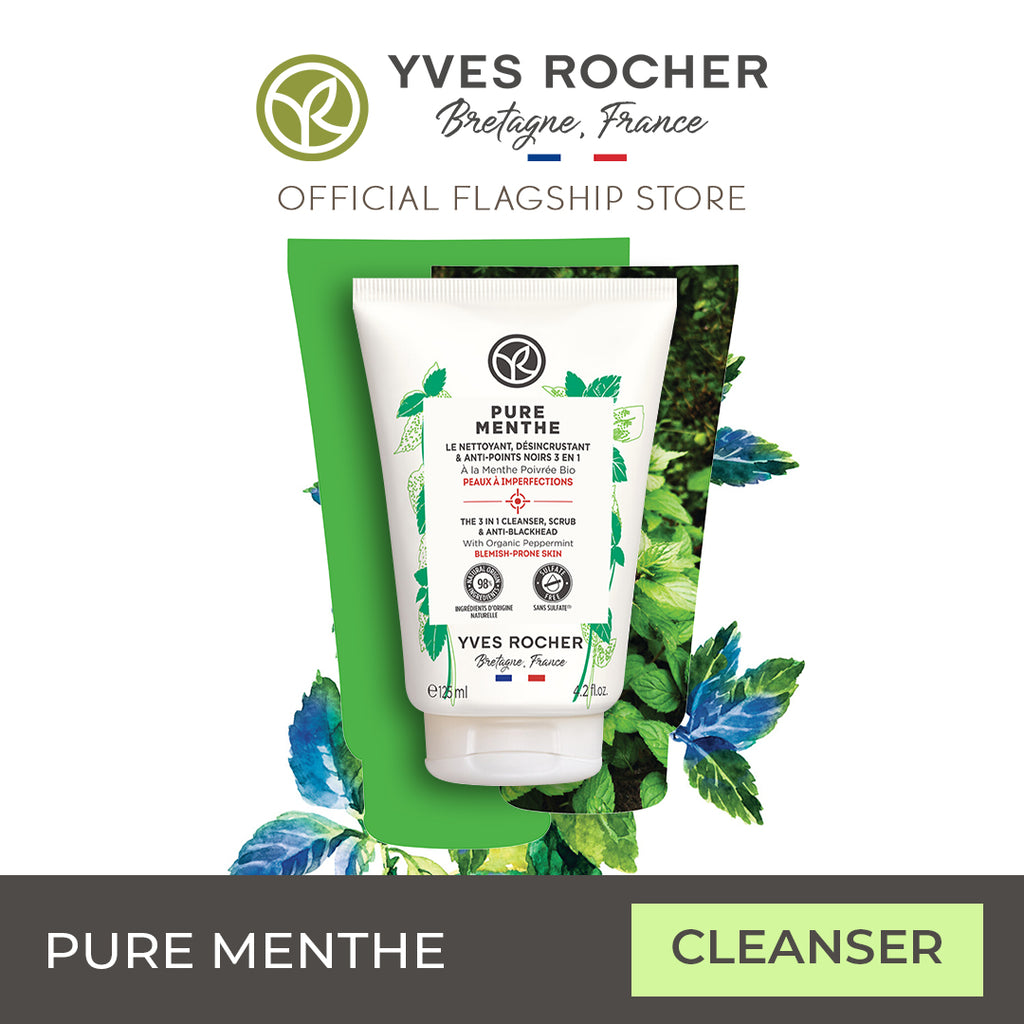 Yves Rocher Pure Menthe 3 in 1 Cleanser, Scrub & Anti-Blackheads 125ml