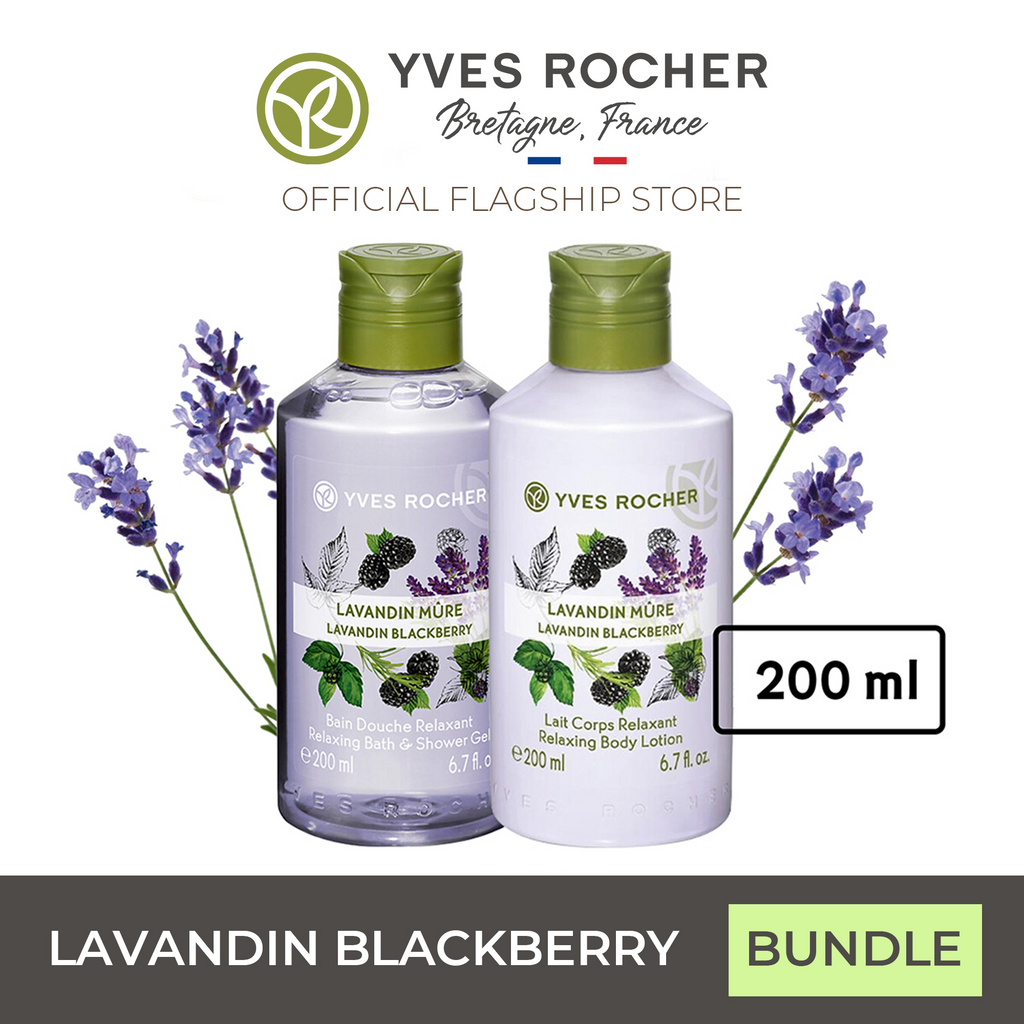 Yves Rocher Lavender Blackberry Shower Gel and Lotion Bundle 200ml - Plaisir Nature