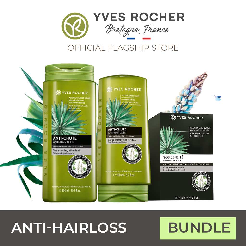 Yves Rocher Anti Hair Loss Bundle Treatment, Shampoo and Conditioner