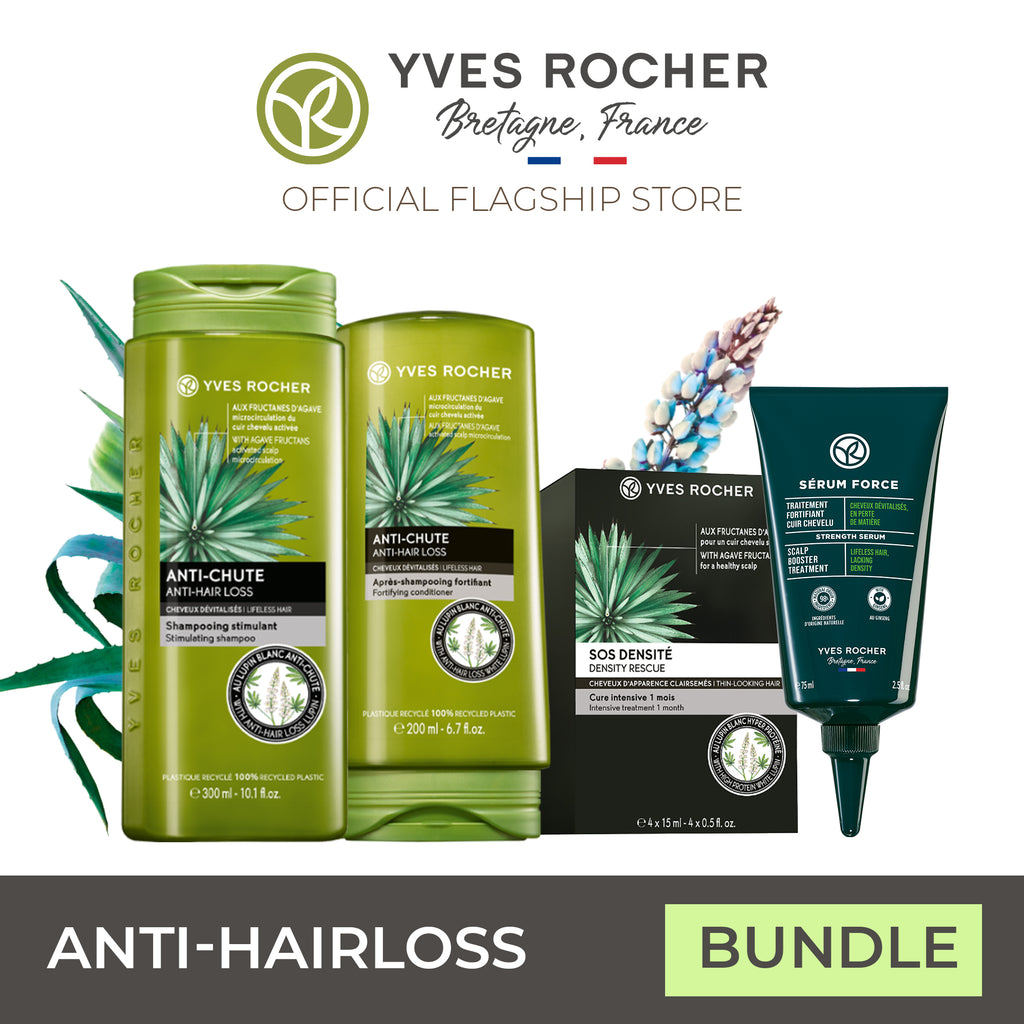 Yves Rocher Anti Hair Loss Hair Grower and Booster Hair Care Complete Bundle